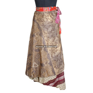 New Skirts Vintage <b>Beach</b> Wear Wrap Skirt Silk Printed Sari <b>Magic</b> Wrap Reversible Silk <b>Magic</b> 38 Inch Long Wrap Skirt Halter Tube - Product Image 4