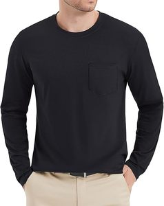 Camisas Casuales de Manga Corta para Hombre, 100% Algodón, Cuello Redondo, con Bolsillo, Corte Regular, Color Sólido, Secado Rápido, Transpirables, para Primavera y Otoño - Product Image 3