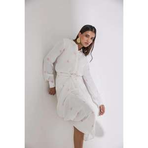 Robe longue imprimée pour femme, à manches courtes, taille naturelle, élégante, décontractée, pour soirée, écologique et tendance - Product Image 2