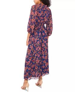 Maxi abito da donna con maniche a sbuffo e collo stampato | Vince Camuto - Product Image 2