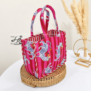 Sacs en tissu matelassé Handicrafts Plus, deux fermetures ouvertes, petit sac à lunch léger, mini sac fourre-tout, sac de week-end décontracté de luxe, portable - Product Image 3