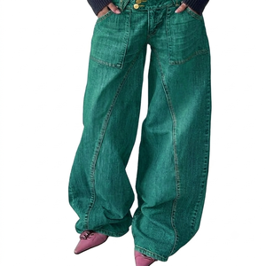 Pantalon en jean mi-lourd pour homme, coupe bootcut vintage, broderie, vente en gros ODM - Product Image 5