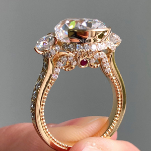 Anillo de Diamante Cultivado en Laboratorio de 3 Quilates con Corte Pera, Oro Blanco de 14K, Joyería Clásica para Compromiso y Boda, Original - Product Image 4