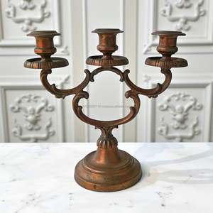 Candelabro de metal dorado antiguo, soporte central para decoración de sala de recepción y arreglo de iluminación de Ceremonia de Iglesia - Product Image 1