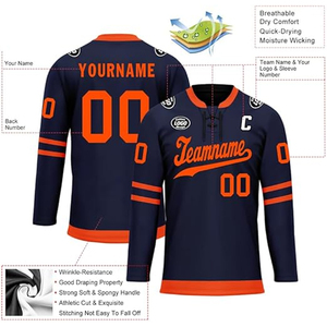 เสื้อฮอกกี้น้ำแข็งแบบกำหนดเอง OEM ผู้ผลิตปากีสถาน ขายส่ง ส่งออกไปยังสหรัฐอเมริกา สำหรับผู้ซื้อ ชุดทีม ซับลิเมชั่น จำนวนมาก โพลีเอสเตอร์ 100% คอวี - Product Image 6