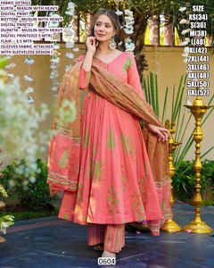 Vestido Anarkali Bandhani Lila Heritage - Elegante Vestido Largo de Maslin para Diwali y Bodas - Product Image 3