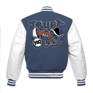 แจ็คเก็ตวาร์ซิตี้แบบกำหนดเองสำหรับผู้ชาย สไตล์เบสบอล แจ็คเก็ตนักเรียนมัธยมปลาย แจ็คเก็ตบอมเบอร์แบบครอปสำหรับผู้ชาย OEM ODM - Product Image 2