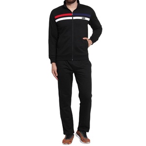 Men's Polyester Sportswear <b>Zipper</b> <b>Jacket</b> With Track Pants Sweat Suit Set - Product Image 1