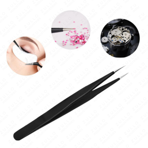 3Pcs Black Eyelash Extension Tweezers Set Stainless Steel Straight Curved Pointed Tips Custom Logo Lash <b>Tools</b> - Product Image 2