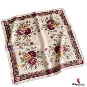 Premium Womens Printed Silk Scarf Lightweight Square Headscarf Fashion <b>Accessory</b> OEM ODM Manufacturer Malta Custom Fabric - Product Image 3