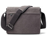 Sac messager léger en toile épaisse Navrit Creation, grande capacité, bandoulière réglable, logo, motif uni, fermeture à boucle