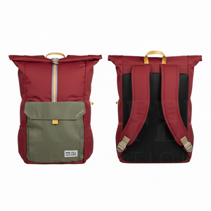 Sac à dos en cuir véritable imperméable à enroulement, léger, pour ordinateur portable, sac de voyage décontracté, extérieur, avec port USB personnalisé et design multi-poches - Product Image 3