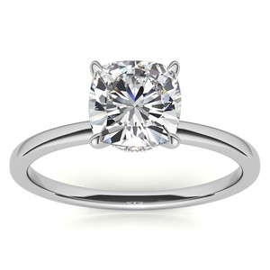 VVS1 Moissanite Hidden Halo Engagement <b>Ring</b> 1.25 CT Cushion Cut 10K Solid White Gold Wedding <b>Statement</b> <b>Ring</b> For Her - Product Image 1