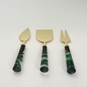 Amazing <b>Cheese</b> Slicer Round Resin Handle with Gold Plated Finish <b>Cheese</b> <b>Set</b> Stainless Steel for <b>Cheese</b> Pizza Slicer & Spreader - Product Image 4