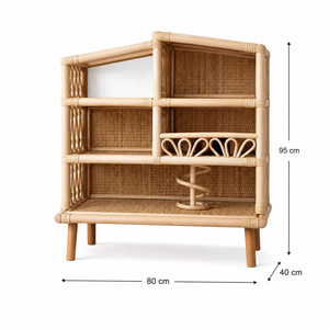Casa de Juegos de Mimbre de Tres Niveles para Niños, Juguete de Fantasía que Mantiene la Atmósfera de la Habitación Tranquila y Natural - Product Image 6