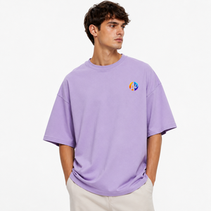 เสื้อยืดโอเวอร์ไซส์ลำลองสำหรับผู้ชาย ออกแบบมาให้สวมใส่สบาย ผ้าเนื้อนุ่ม แขนสั้น คอกลม เหมาะสำหรับใส่ในชีวิตประจำวันและกิจกรรมกลางแจ้ง - Product Image 1