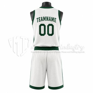 Conjunto de Uniforme de Baloncesto Blanco y Verde Personalizado, Fabricante de Marca Privada OEM ODM - Product Image 2