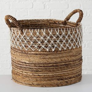 Handwoven Water Hyacinth Plant <b>Basket</b> Set Nordic Geometric Straw Flower Pot Cover Rustic Boho Home Living Room Decoration <b>Gift</b> - Product Image 4