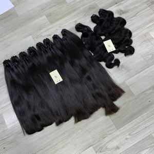 Extensions de cheveux naturels vietnamiens bruts de haute qualité, noirs, ondulés et lisses, double trame, tissées à la machine, directement de l'usine - Product Image 6
