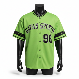 T-shirt 100% coton pour homme, coupe ample, imprimé, style baseball, en maille polyester respirante, vert, avec logo personnalisé appliqué. - Product Image 1