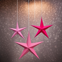 Décorations murales multifonctionnelles en papier artistique 30 cm en forme d'étoiles pour Noël, la Saint-Valentin, Pâques, le Nouvel An chinois, Diwali, la rentrée scolaire