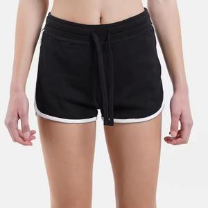 Shorts tricotés pour femmes, taille mi-haute, couleur unie, avec poches, fermeture à cordon, coupe décontractée, respirants, pour l'entraînement - Product Image 4