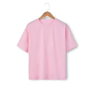 Camiseta de algodón 100% rosa bebé para mujer, informal, talla grande, de jersey suave, lisa, con estampado de malla, en blanco - Product Image 6