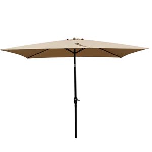 Ombrellone da Esterno Impermeabile 6x9 piedi con Manovella e Pulsante di Inclinazione per Giardino, Cortile, Piscina e Nuoto - Product Image 3