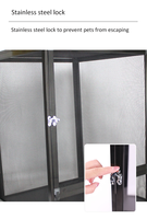 Cage pour animaux de compagnie en aluminium noir argenté pour Reptiles Dragons barbus Écran en plastique Air