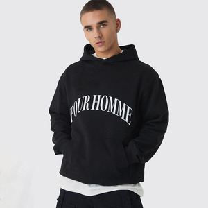 เสื้อฮู้ดดี้ทรงหลวมแบบสปอร์ตแคชชวลสำหรับออกกำลังกาย ตัดเย็บตามสั่ง OEM ผ้าเฟรนช์เทอร์รี่ 100% คอตตอน ระบายอากาศได้ดี ไหล่ตก - Product Image 1