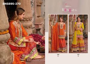 คอลเลคชั่นพรีเมียม ชุดชินอนหลากหลายแบบใหม่ พร้อมชุดชารารา-คุรตาปักลายและผ้าคลุมไหล่ จากซัพพลายเออร์ในอินเดีย จำหน่ายผ่านอินเดียออนไลน์ช้อปปิ้ง - Product Image 4