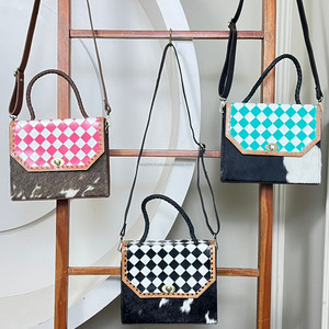 Bolso de Mano de Cuero a Cuadros Hecho a Mano de Diseño de Lujo de Alta Gama de Moda Nueva para Mujer, Fabricante Personalizado OEM, Bolso Cruzado de Piel de Vaca - Product Image 5