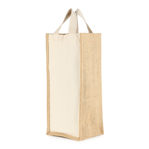 Bolsa de Yute Reutilizable para Botellas de Vino, Bolsa de Transporte para Botellas de Vino con Asa de Algodón - Product Image 1