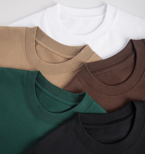 T-shirts à manches longues pour hommes, 330 grammes, col étroit, manches longues, pur coton, taille oversize - Product Image 3