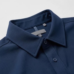 Nouvelle Collection Printemps-Automne 2026 – Chemise Décontractée Homme à Manches Longues en Polyester/Coton Perlé, Couleur Unie, Infroissable, Boutonnage Simple, Respirante - Product Image 2