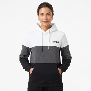 เสื้อฮู้ดผู้หญิงแบบสปอร์ต แขนยาว สามสี ฮู้ดสองชั้น เสื้อผ้าขายส่ง - Product Image 1