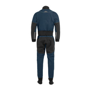 Combinaison de travail pour homme bleue et noire avec bandes réfléchissantes, design sans couture pour usage industriel - Product Image 4