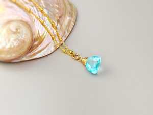 Collier Topaze Bleu Ciel en Or 14 carats, Argent Sterling et Or Rose, Pendentif en Pierre Précieuse, Quartz Bleu, Bijou Fait Main, Pierre de Naissance de Novembre - Product Image 5