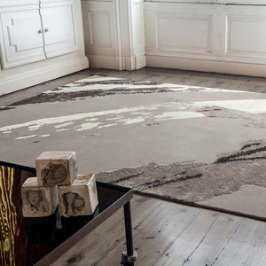 Luxury Hand Tufted Wool Silk Abstract Brushstroke Area <b>Rug</b> Modern Living Room Carpet Custom Designer <b>Rug</b> Manufacturer - Product Image 3