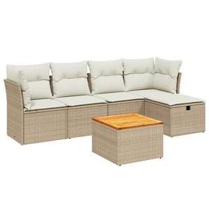 Conjunto de Muebles de Jardín de Ratán Sintético PE Beige Modular Moderado - Product Image 2