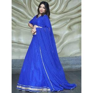 Atractivo azul Laheriya estampado Georgette Lehenga Choli - Product Image 6