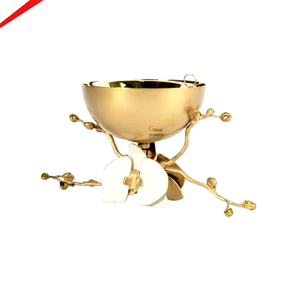 Tazón de Servir de Metal Moderno con un Elegante Soporte, Tazón para Servir Nueces y Chocolate, Decoración para el Hogar - Product Image 1