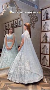 LEHENGA CHOLI DE GEORGETTE CON TRABAJO DE SEQUENCES EN TENDENCIA CON DUPATTA BLANCO PARA FIESTAS Y TEMPORADA DE BODAS - Product Image 3