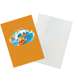 Wholesale 3D Pop Up <b>Card</b> Summer Beach Surfing Design Theme Custom Holiday Summer 3D Greeting <b>Card</b> Offset Printing Luxury <b>Card</b> - Product Image 5