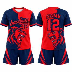 Maillot de baseball personnalisé sublimé, ensemble complet, vente en gros, design Lion, uniforme d'équipe, homme adulte, softball, évacuation de l'humidité, 100% polyester - Product Image 2