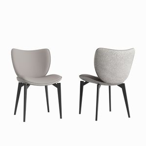 Set di 2 Sedie da Pranzo in Pelle PU Grigia e Metallo dal Design Moderno per Cucina e Sala da Pranzo - Product Image 5