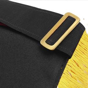 Badge de grade Maître Maçon en cuir respirant, style vintage, avec poche et perles brodées, fixation magnétique - Product Image 4