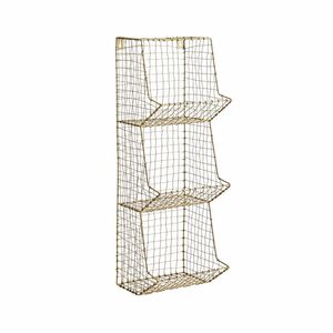 Panier mural en fer finition naturelle, écologique, pour support de plantes d'intérieur et présentation murale - Product Image 1