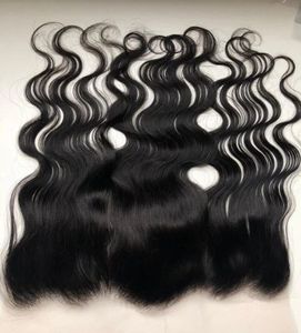 Perruque frontale 13x4 HD Lace de 24 pouces, cheveux humains bruts indiens du sud, bouclés lâches, noir naturel, simple trame - Product Image 1