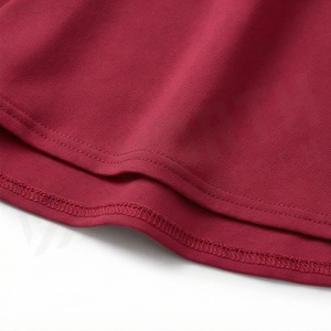 Mini-jupe trapèze rouge pour femme, taille élastique, en mousseline, à volants évasés, couleur unie, respirante, style toutes saisons - Product Image 6